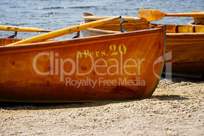 Detail view of rowboats