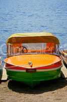 Single pedal boat on a Lake