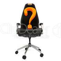Office chair with question marks