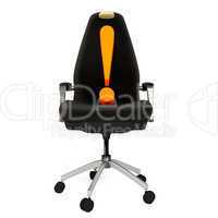 Office chair with an exclamation mark