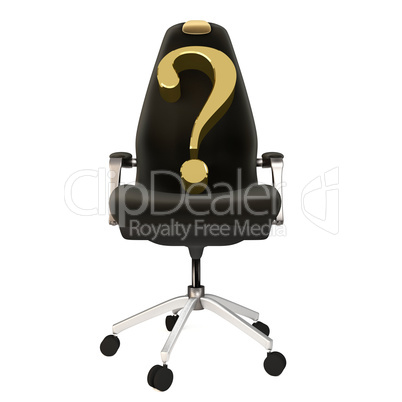 Office chair with question marks