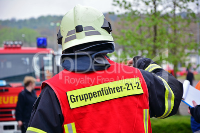 one male Firefighter during training