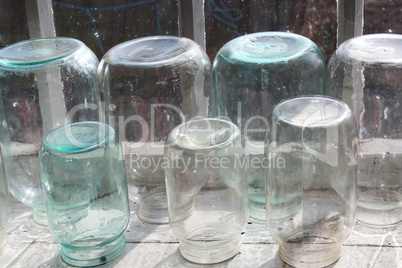 jars empty and transparent