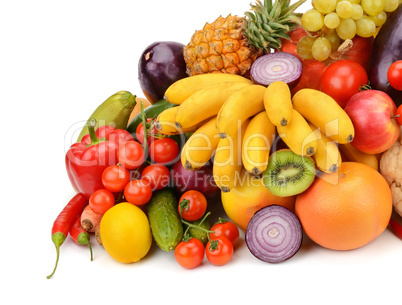 fruit and vegetable isolated on white background