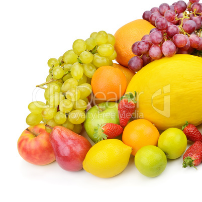 fruit and berries isolated on a white background