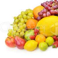 fruit and berries isolated on a white background