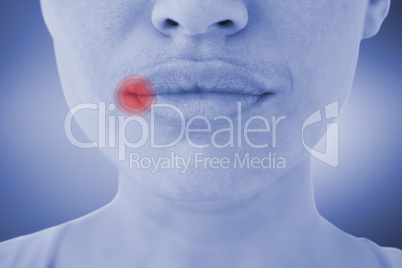 Composite image of woman with luscious lips