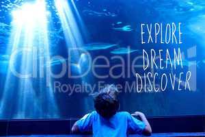 Composite image of explore, dream, discover