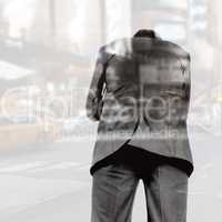 Composite image of thinking businessman