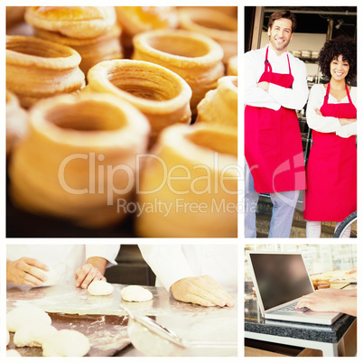 Composite image of close up of delicious vol-au-vent