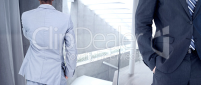 Composite image of thinking businessman