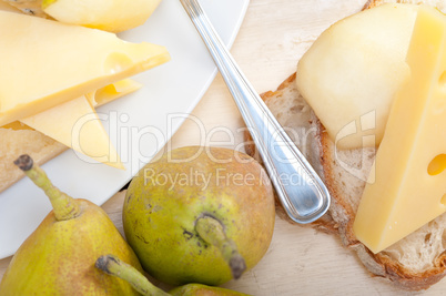 fresh pears and cheese