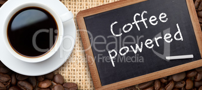 Composite image of white cup of coffee