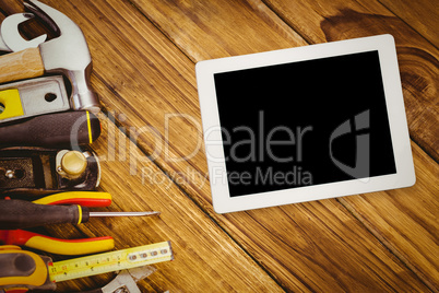 Composite image of tablet pc