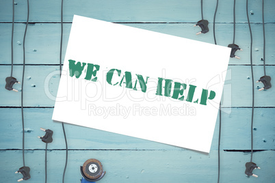We can help against plugs on wooden background