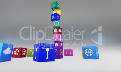 Composite image of app cubes