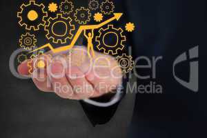 Composite image of mid section of a businessman with hands out