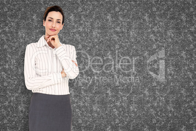 Composite image of smiling businesswoman