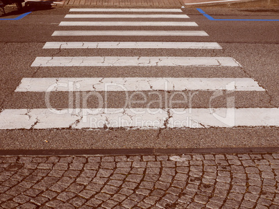 Retro look Zebra crossing sign