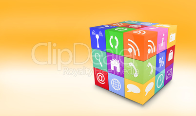 Composite image of app cube