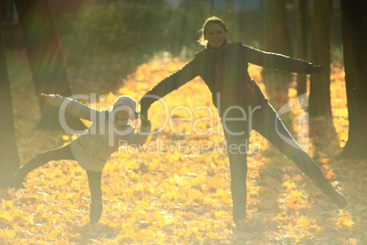 woman with her daughter in the park