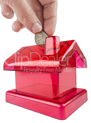 red house shaped piggy