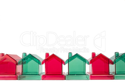 row of plastic houses