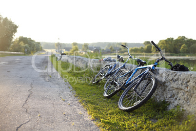 bicycles near the river