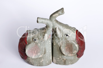 elephant figurine on a white background