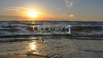 Sunset at  Baltic beach