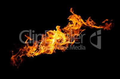 fire on a black background