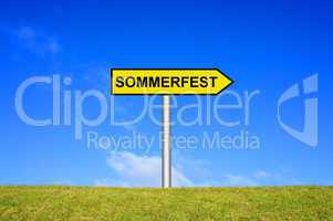 Schild Wegweiser: Sommerfest
