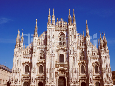 Retro look Milan Cathedral