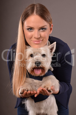 Westie and girl