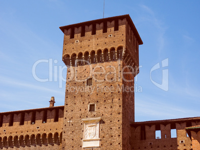 Retro look Castello Sforzesco Milan