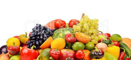 fruits and vegetables isolated on white background