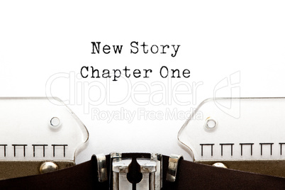 New Story Chapter One Typewriter