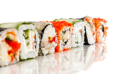 Sushi Roll on a white background