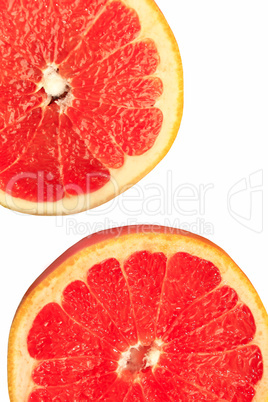 pieces of grapefruit isolated