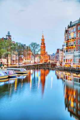 Overview of Amsterdam with Munttoren