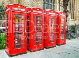 Famous red telephone booths in London