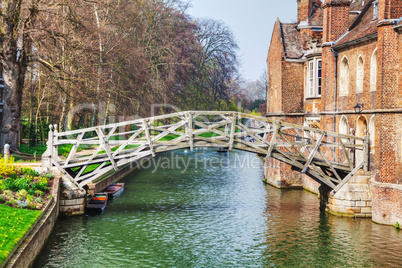 Mathematical bridge at the Queens College in Cambridge