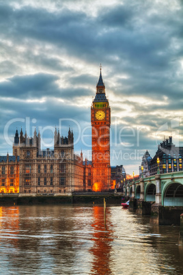 London with the Elizabeth Tower and Houses of Parliament