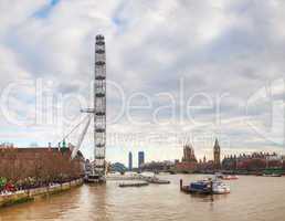 Overview of London with the Coca-Cola London Eye