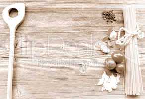 Pasta Holz Hintergrund Tafel leer