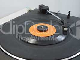 Vinyl record on turntable