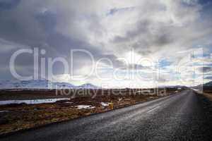 Ring road in Iceland in spring