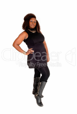 Posing African woman in tights.