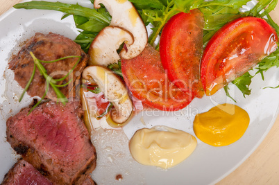 beef filet mignon grilled with vegetables