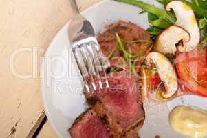 beef filet mignon grilled with vegetables